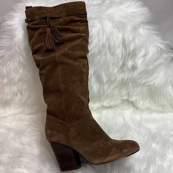 Plume by Faryl Robin Slouch Suede Knee High Heeled Boots Size 9 BIN 18 - Picture 5 of 7